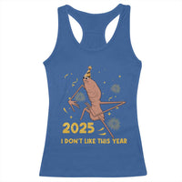Funny Marcus The Worm New Year Racerback Tank Top 2025 I Dont Like This Year Fireworks NYE Party - Wonder Print Shop