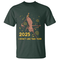 Funny Marcus The Worm New Year T Shirt 2025 I Dont Like This Year Fireworks NYE Party - Wonder Print Shop