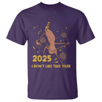Funny Marcus The Worm New Year T Shirt 2025 I Dont Like This Year Fireworks NYE Party - Wonder Print Shop