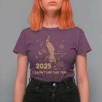 Funny Marcus The Worm New Year T Shirt For Women 2025 I Dont Like This Year Fireworks NYE Party - Wonder Print Shop