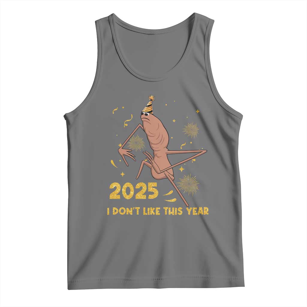 Funny Marcus The Worm New Year Tank Top 2025 I Dont Like This Year Fireworks NYE Party - Wonder Print Shop