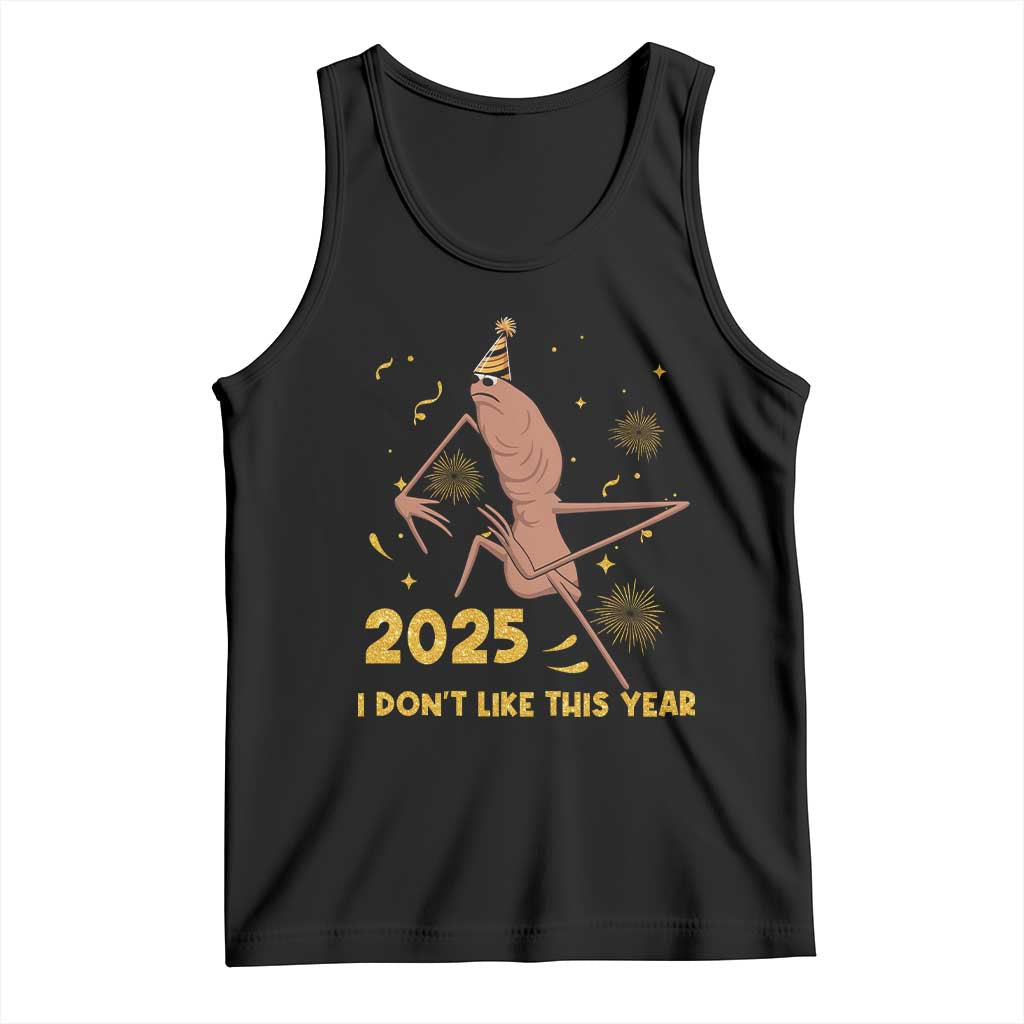 Funny Marcus The Worm New Year Tank Top 2025 I Dont Like This Year Fireworks NYE Party - Wonder Print Shop