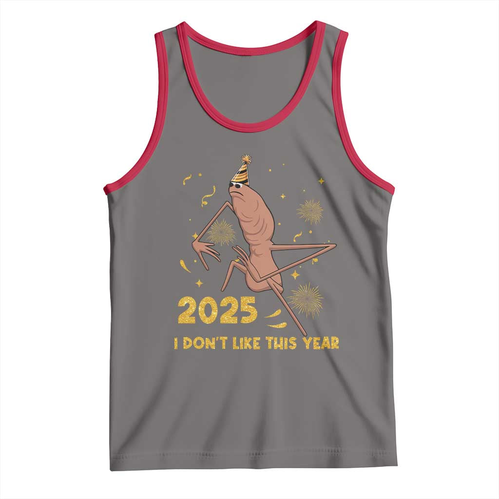 Funny Marcus The Worm New Year Tank Top 2025 I Dont Like This Year Fireworks NYE Party - Wonder Print Shop