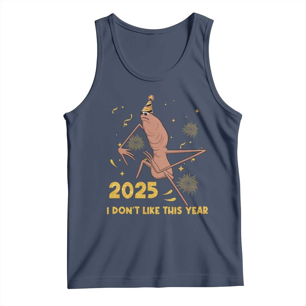 Funny Marcus The Worm New Year Tank Top 2025 I Dont Like This Year Fireworks NYE Party - Wonder Print Shop