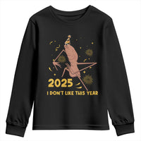 Funny Marcus The Worm New Year Youth Sweatshirt 2025 I Dont Like This Year Fireworks NYE Party - Wonder Print Shop