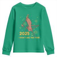 Funny Marcus The Worm New Year Youth Sweatshirt 2025 I Dont Like This Year Fireworks NYE Party - Wonder Print Shop