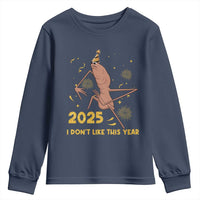 Funny Marcus The Worm New Year Youth Sweatshirt 2025 I Dont Like This Year Fireworks NYE Party - Wonder Print Shop