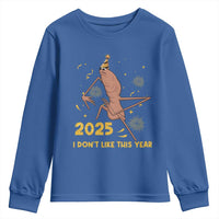 Funny Marcus The Worm New Year Youth Sweatshirt 2025 I Dont Like This Year Fireworks NYE Party - Wonder Print Shop