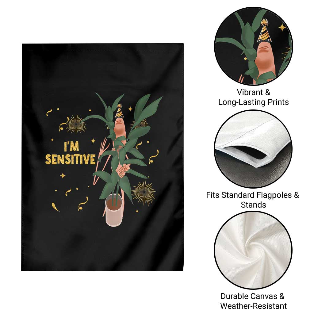 Funny Marcus The Worm New Year Garden Flag I Am Sensitive NYE Party Firework - Wonder Print Shop