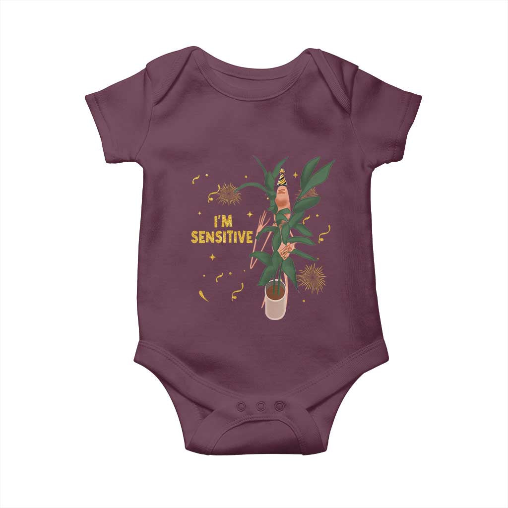 Funny Marcus The Worm New Year Baby Onesie I Am Sensitive NYE Party Firework - Wonder Print Shop