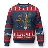 Funny Marcus The Worm New Year Ugly Christmas Sweater I Am Sensitive NYE Party Firework - Wonder Print Shop