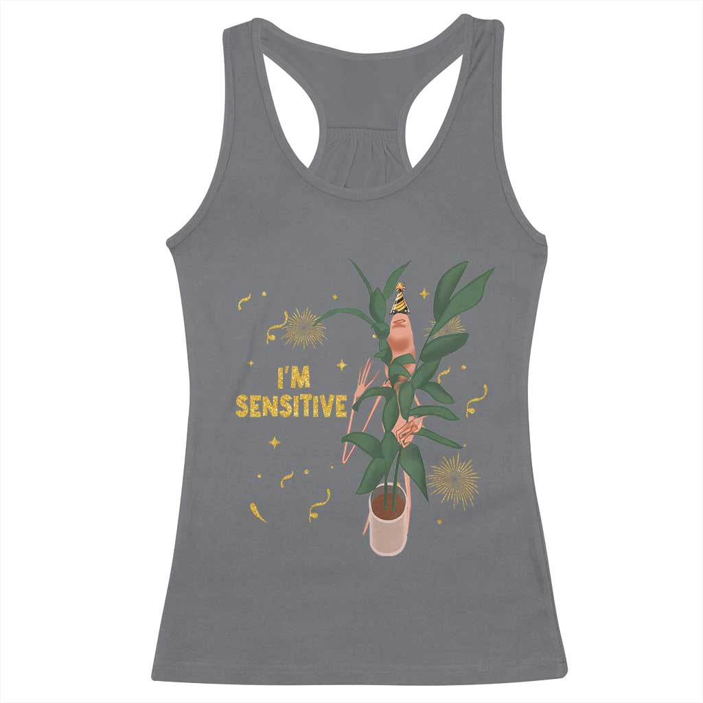 Funny Marcus The Worm New Year Racerback Tank Top I Am Sensitive NYE Party Firework - Wonder Print Shop