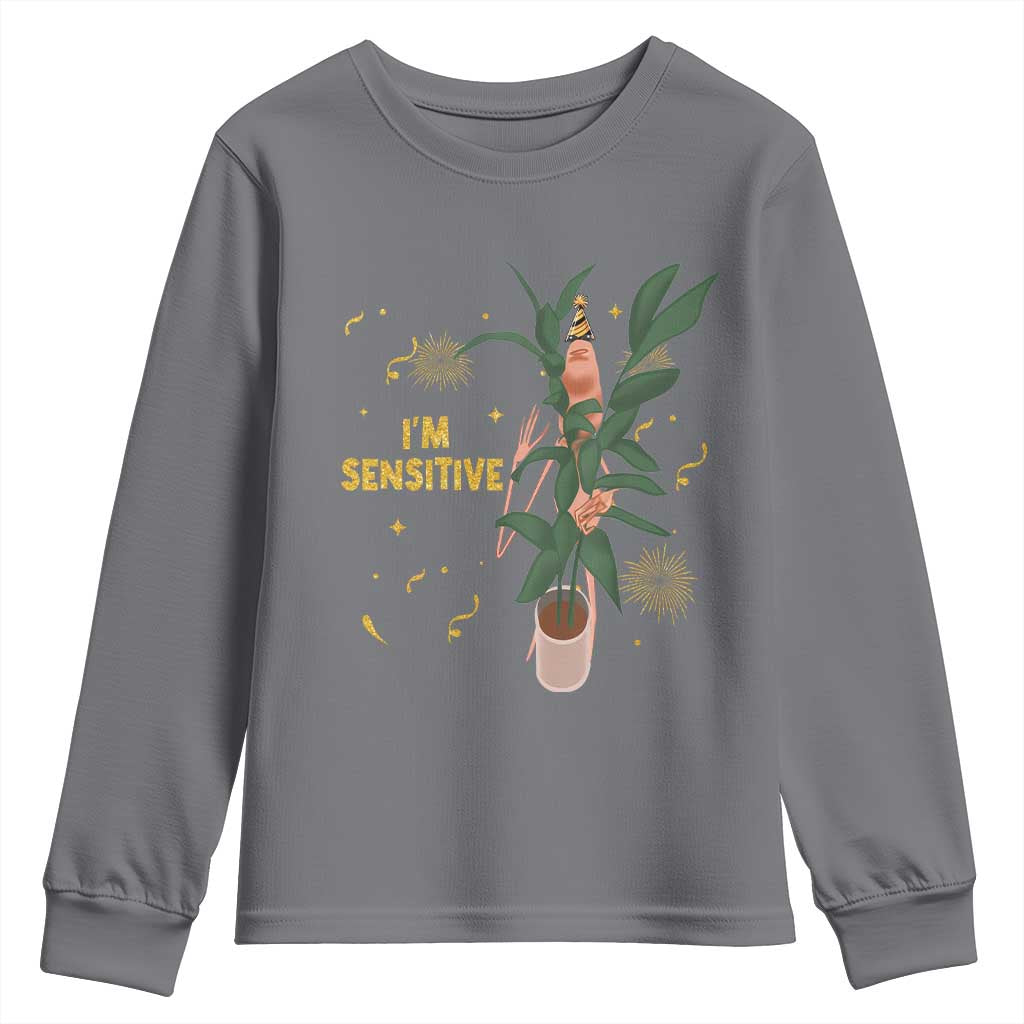 Funny Marcus The Worm New Year Youth Sweatshirt I Am Sensitive NYE Party Firework - Wonder Print Shop