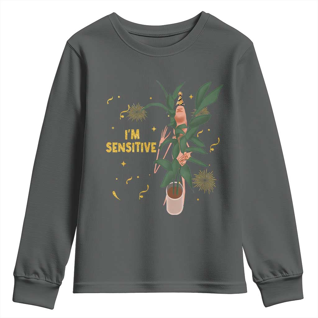 Funny Marcus The Worm New Year Youth Sweatshirt I Am Sensitive NYE Party Firework - Wonder Print Shop