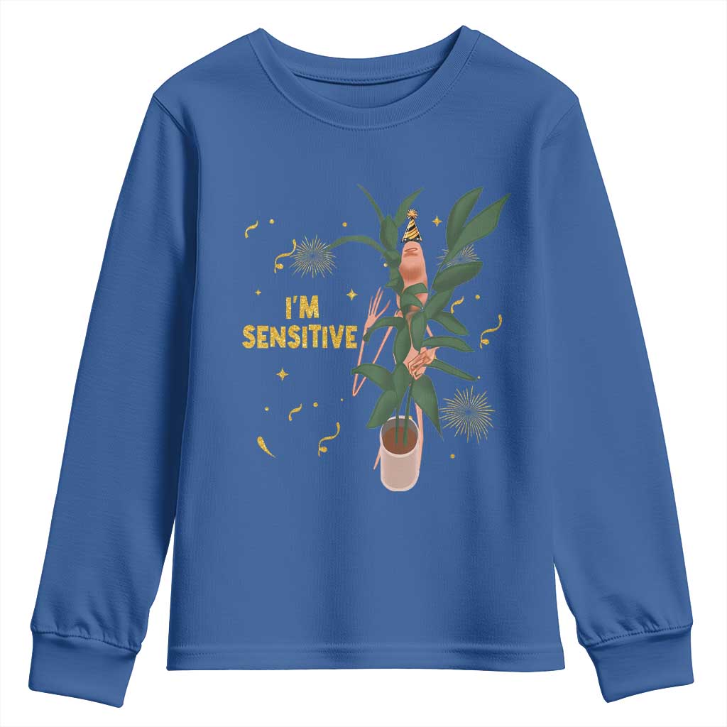Funny Marcus The Worm New Year Youth Sweatshirt I Am Sensitive NYE Party Firework - Wonder Print Shop