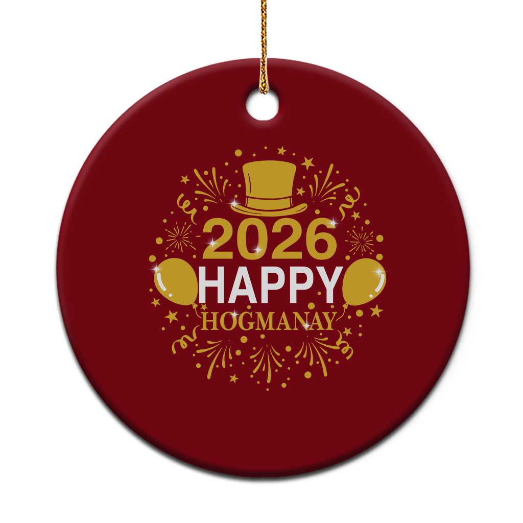 Scottish New Year 2026 Ceramic Ornament Happy Hogmanay NYE Party - Wonder Print Shop