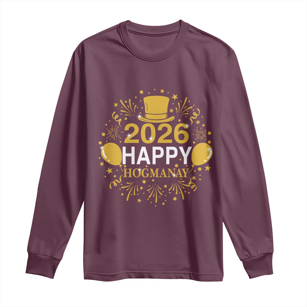 Scottish New Year 2026 Long Sleeve Shirt Happy Hogmanay NYE Party - Wonder Print Shop