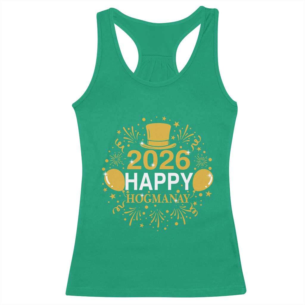 Scottish New Year 2026 Racerback Tank Top Happy Hogmanay NYE Party - Wonder Print Shop