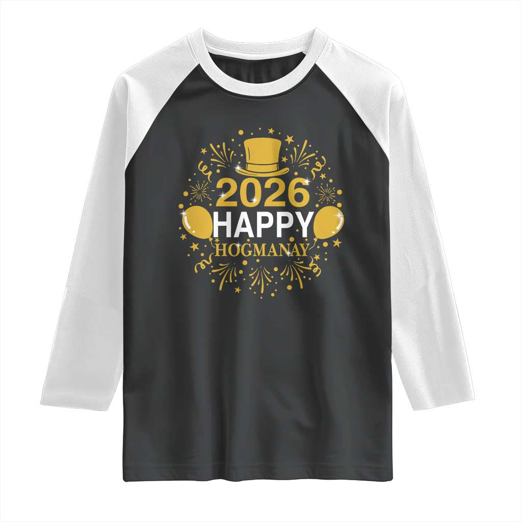 Scottish New Year 2026 Raglan Shirt Happy Hogmanay NYE Party - Wonder Print Shop