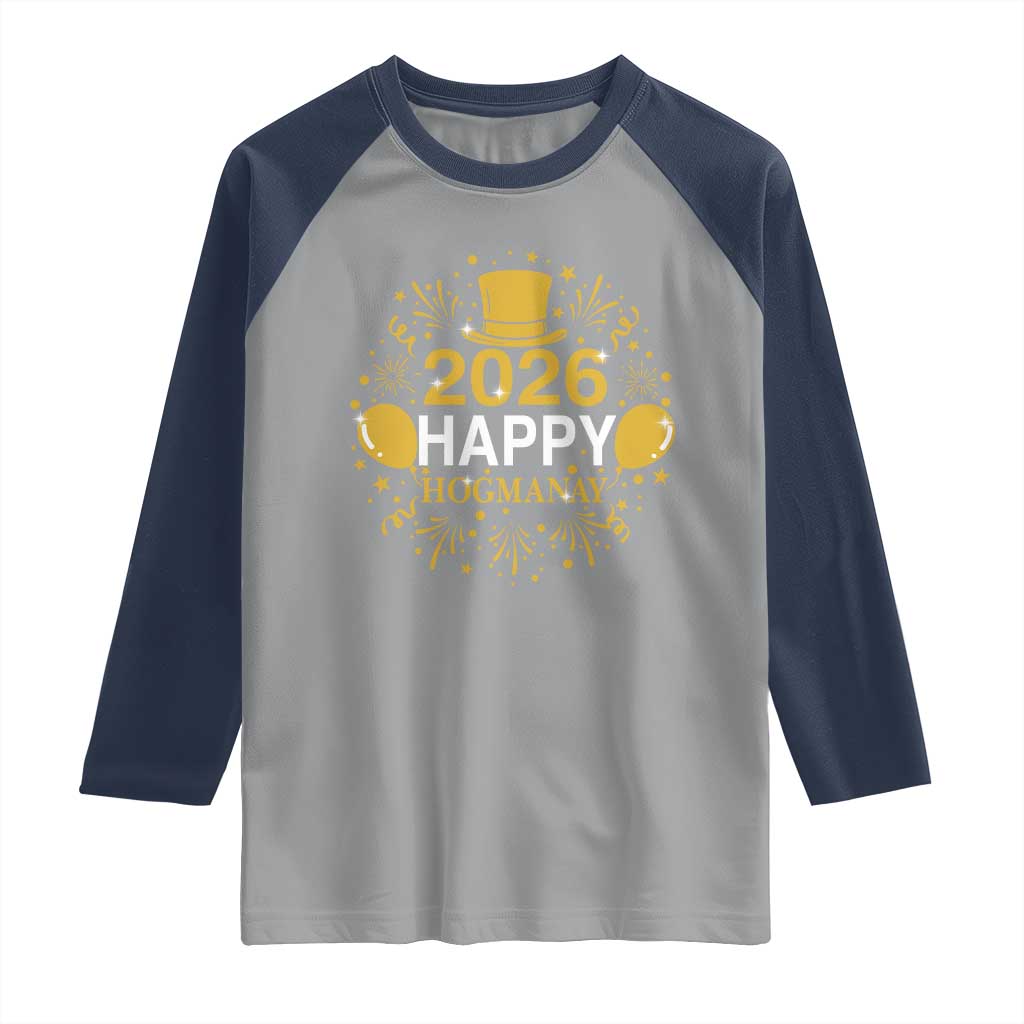 Scottish New Year 2026 Raglan Shirt Happy Hogmanay NYE Party - Wonder Print Shop