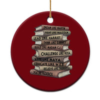 Black History Month African American Leaders Teacher Book Lover Ceramic Ornament