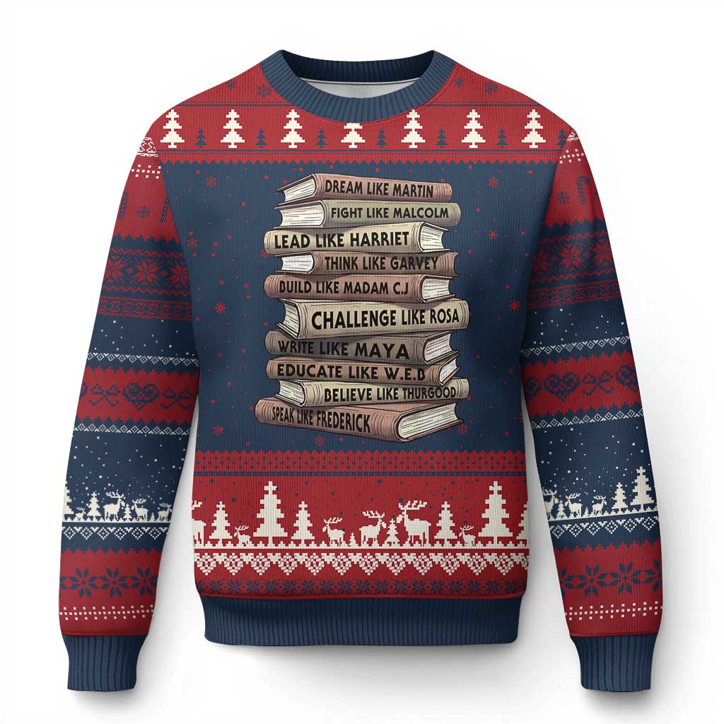 Black History Month African American Leaders Teacher Book Lover Ugly Christmas Sweater