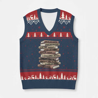 Black History Month African American Leaders Teacher Book Lover V-Neck Knit Sweater Vest