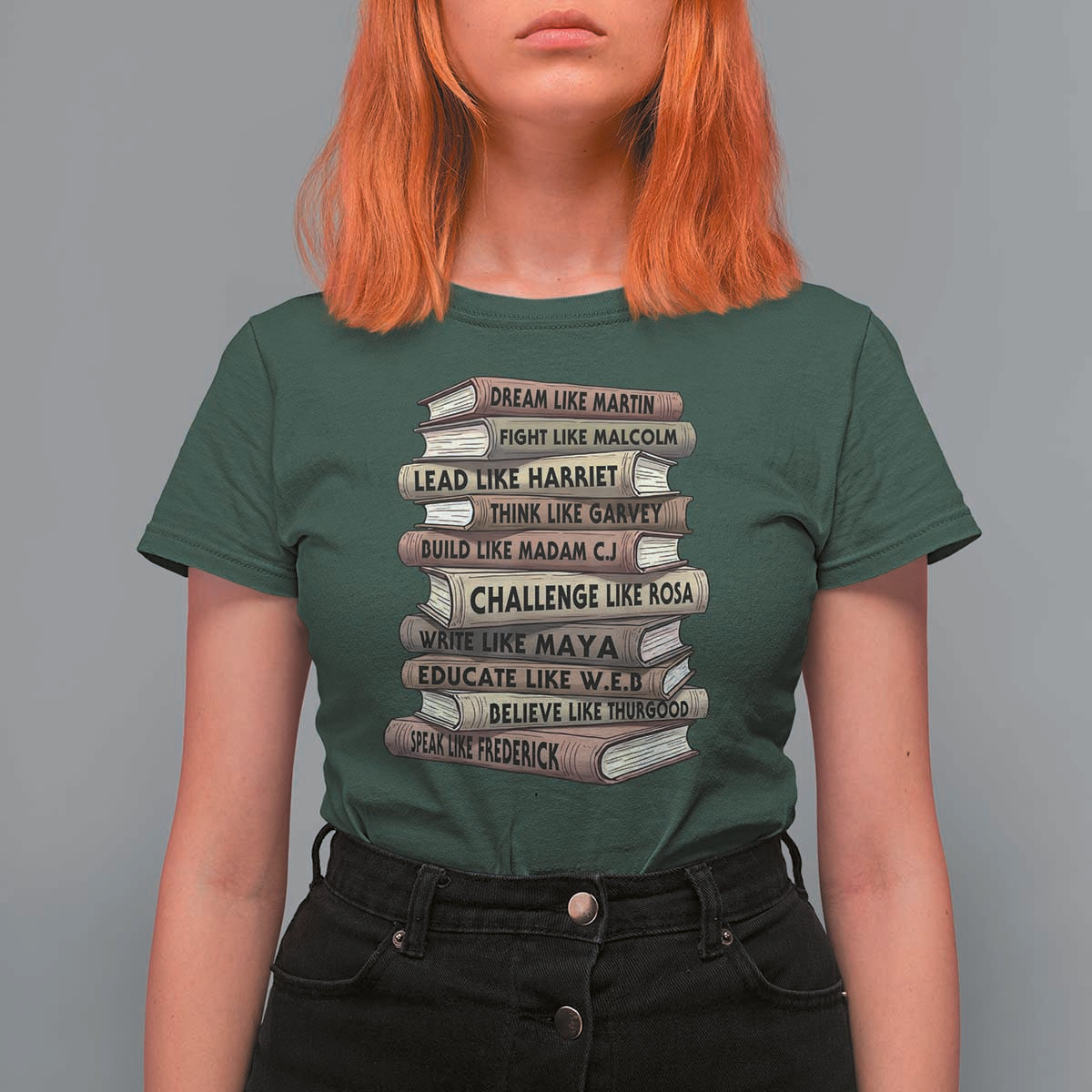 Black History Month African American Leaders Teacher Book Lover T Shirt For Women