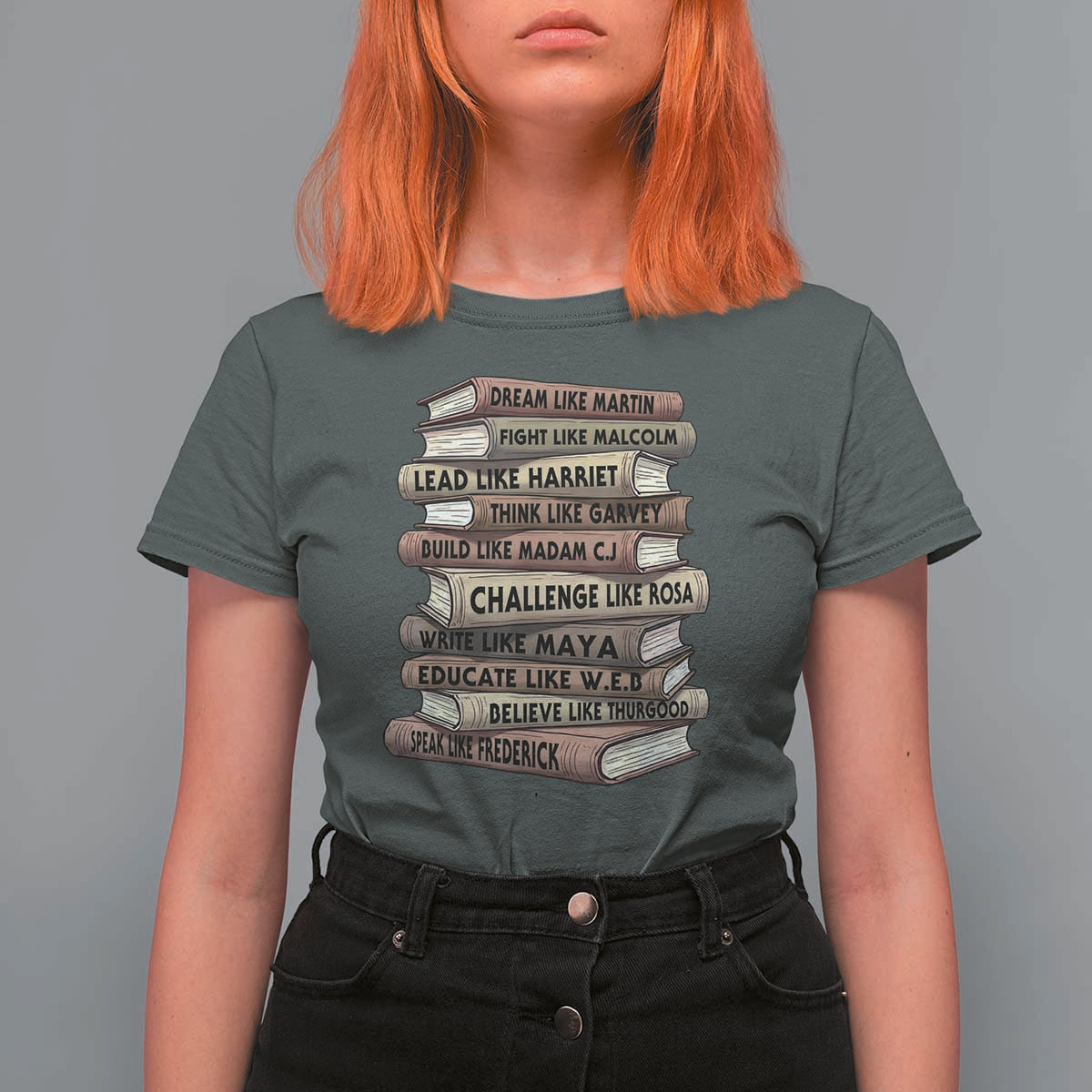 Black History Month African American Leaders Teacher Book Lover T Shirt For Women