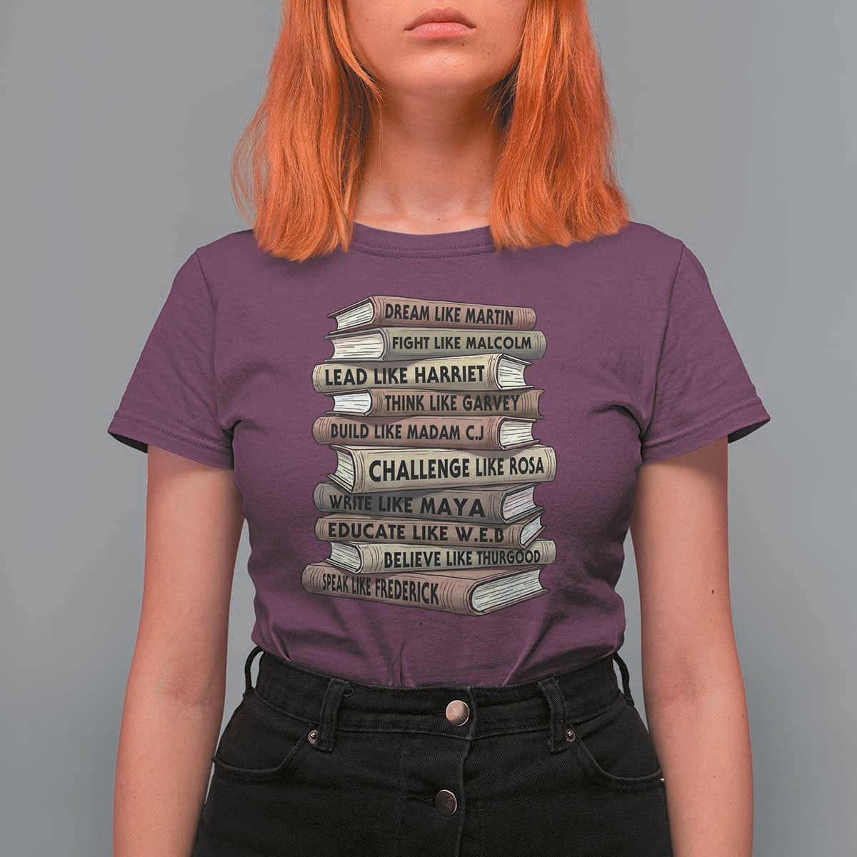 Black History Month African American Leaders Teacher Book Lover T Shirt For Women