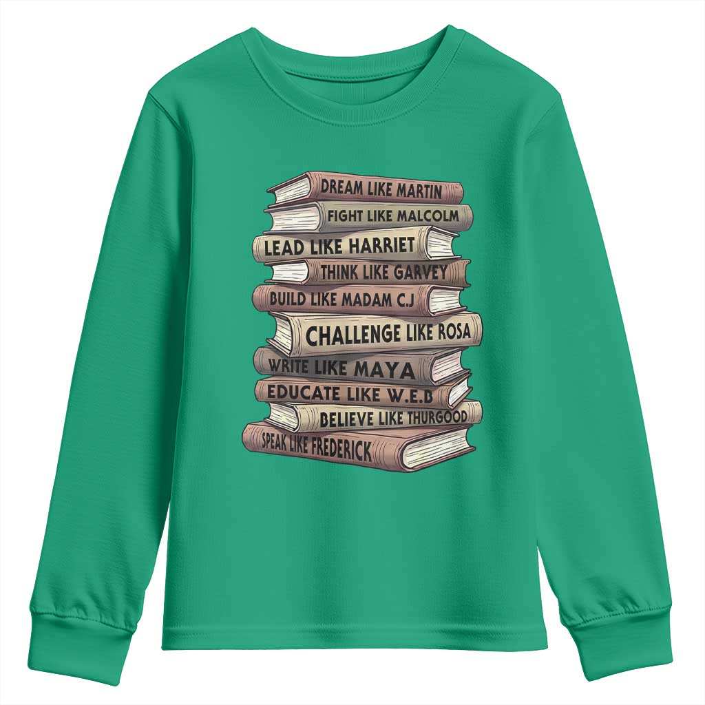Black History Month African American Leaders Teacher Book Lover Youth Sweatshirt