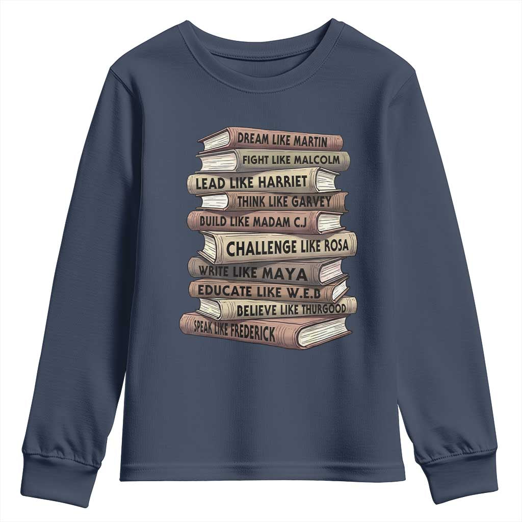 Black History Month African American Leaders Teacher Book Lover Youth Sweatshirt