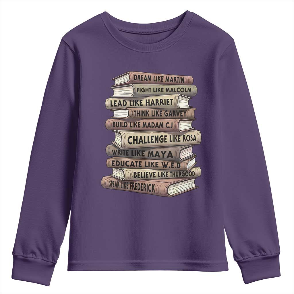 Black History Month African American Leaders Teacher Book Lover Youth Sweatshirt