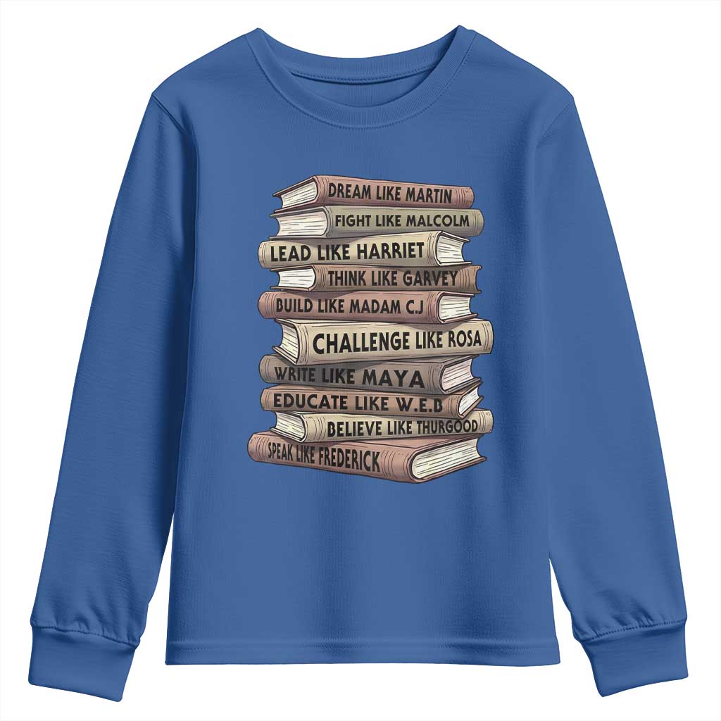 Black History Month African American Leaders Teacher Book Lover Youth Sweatshirt
