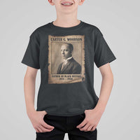 Carter G Woodson T Shirt For Kid Father Of Black History Month Old Paper Graphic
