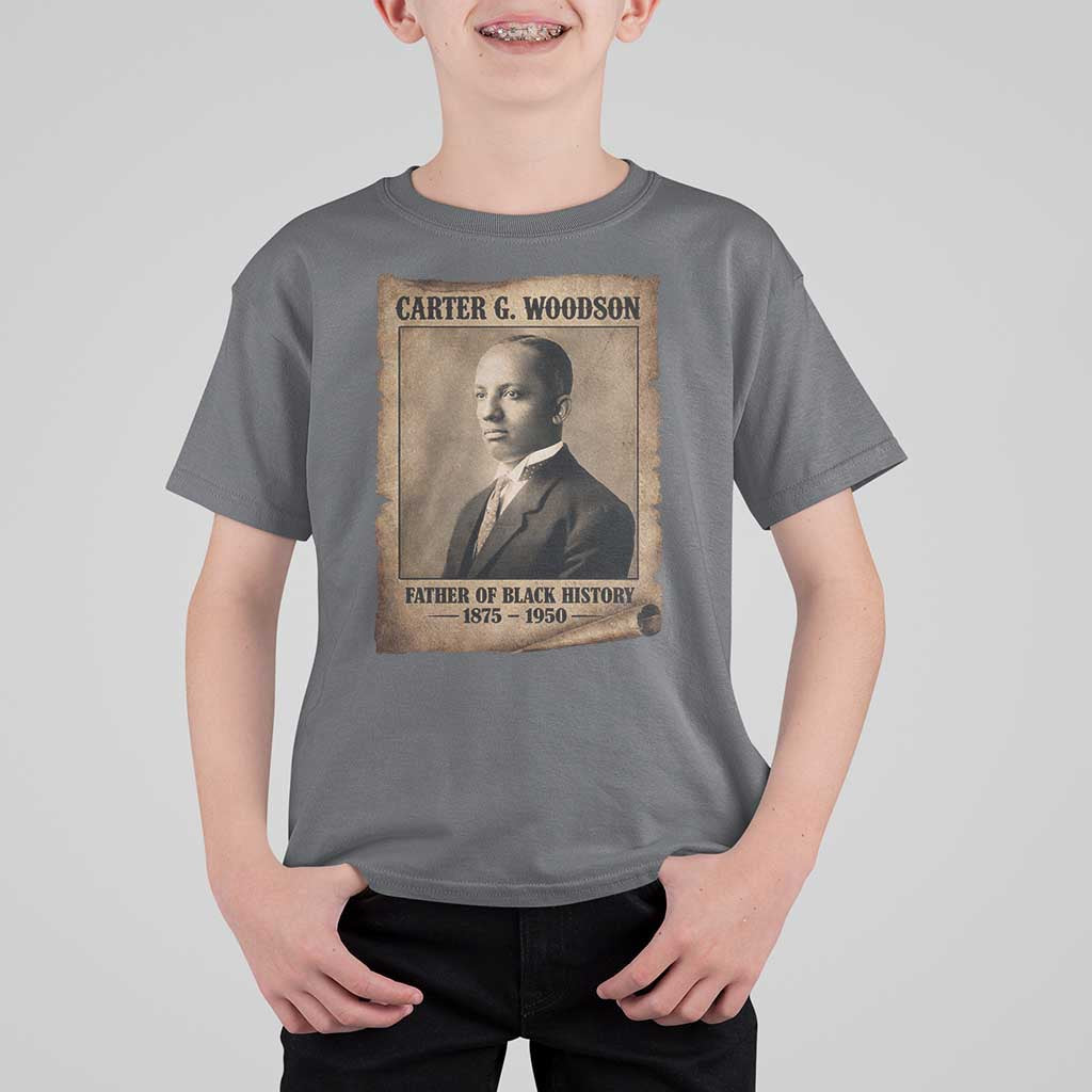 Carter G Woodson T Shirt For Kid Father Of Black History Month Old Paper Graphic
