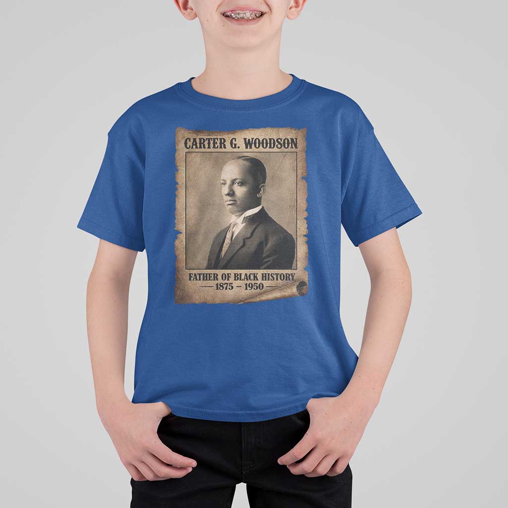 Carter G Woodson T Shirt For Kid Father Of Black History Month Old Paper Graphic