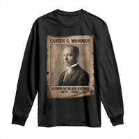 Carter G Woodson Long Sleeve Shirt Father Of Black History Month Old Paper Graphic