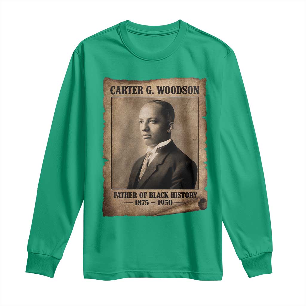 Carter G Woodson Long Sleeve Shirt Father Of Black History Month Old Paper Graphic
