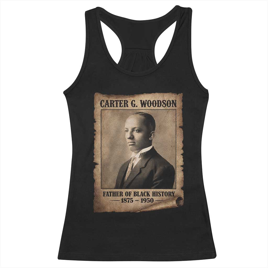 Carter G Woodson Racerback Tank Top Father Of Black History Month Old Paper Graphic