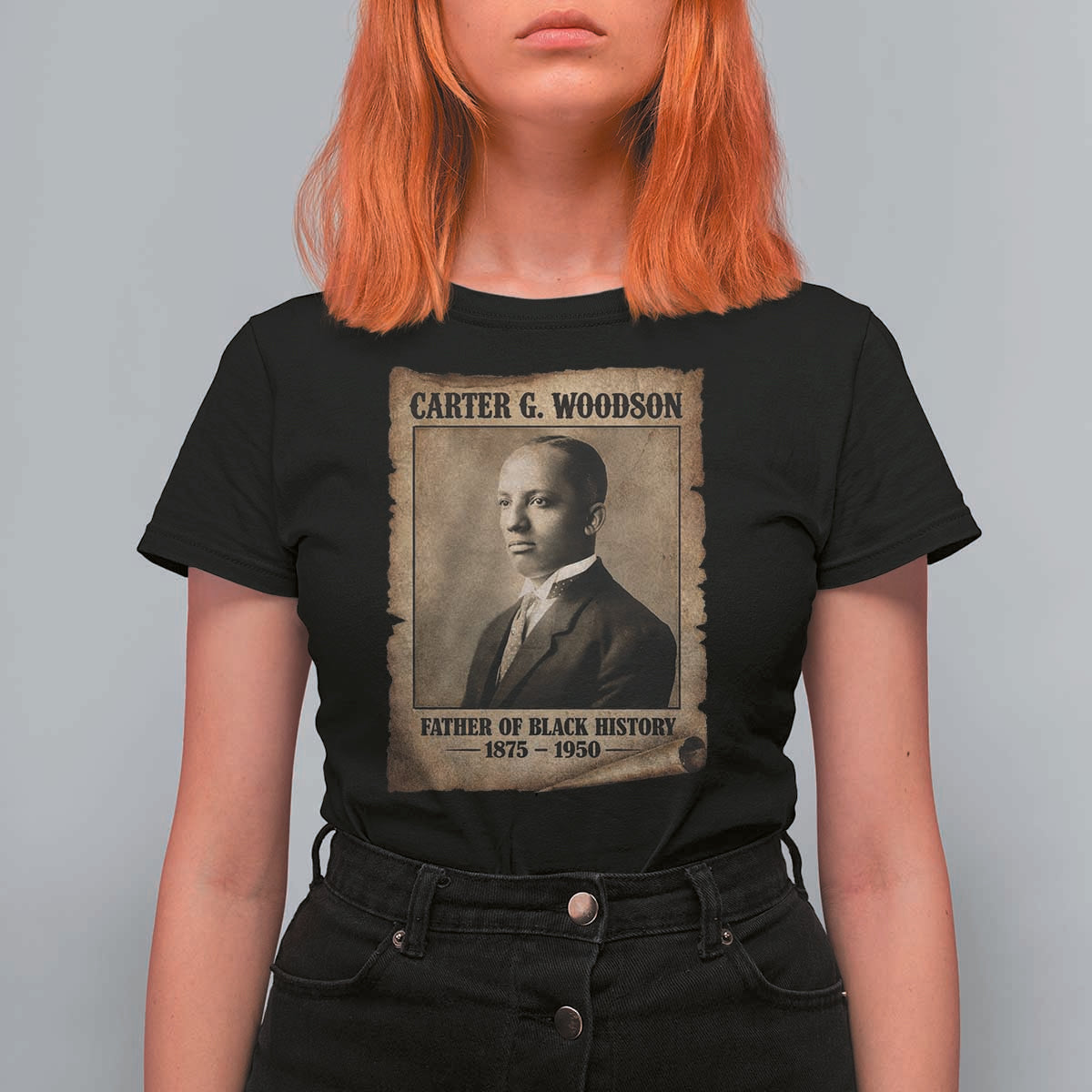 Carter G Woodson T Shirt For Women Father Of Black History Month Old Paper Graphic