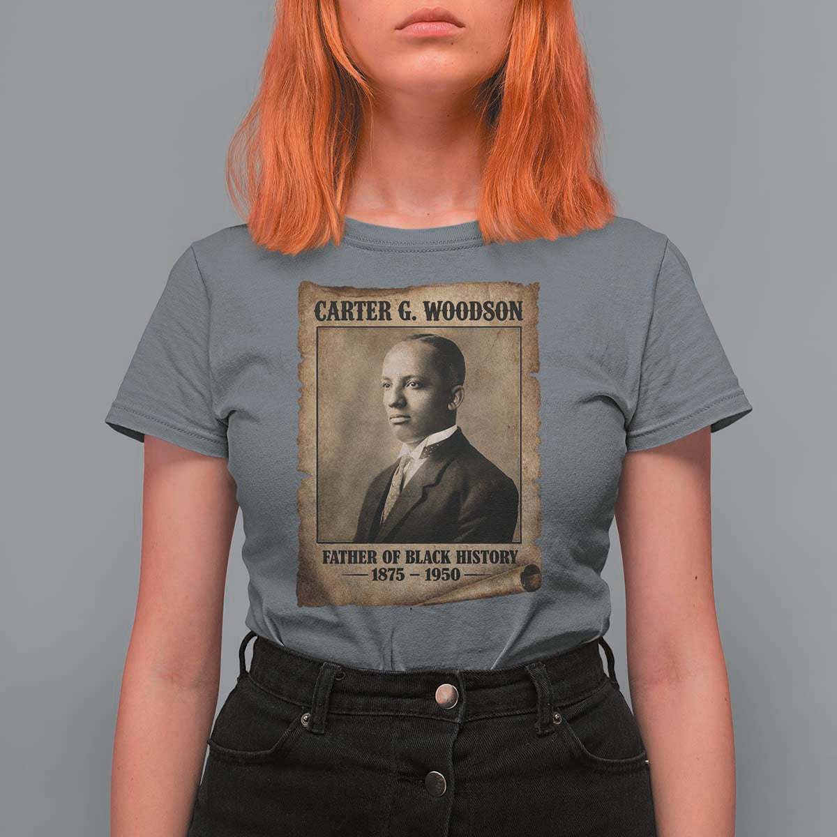 Carter G Woodson T Shirt For Women Father Of Black History Month Old Paper Graphic