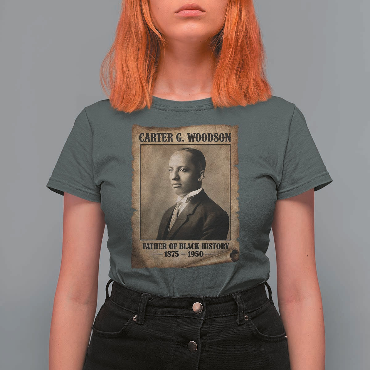 Carter G Woodson T Shirt For Women Father Of Black History Month Old Paper Graphic