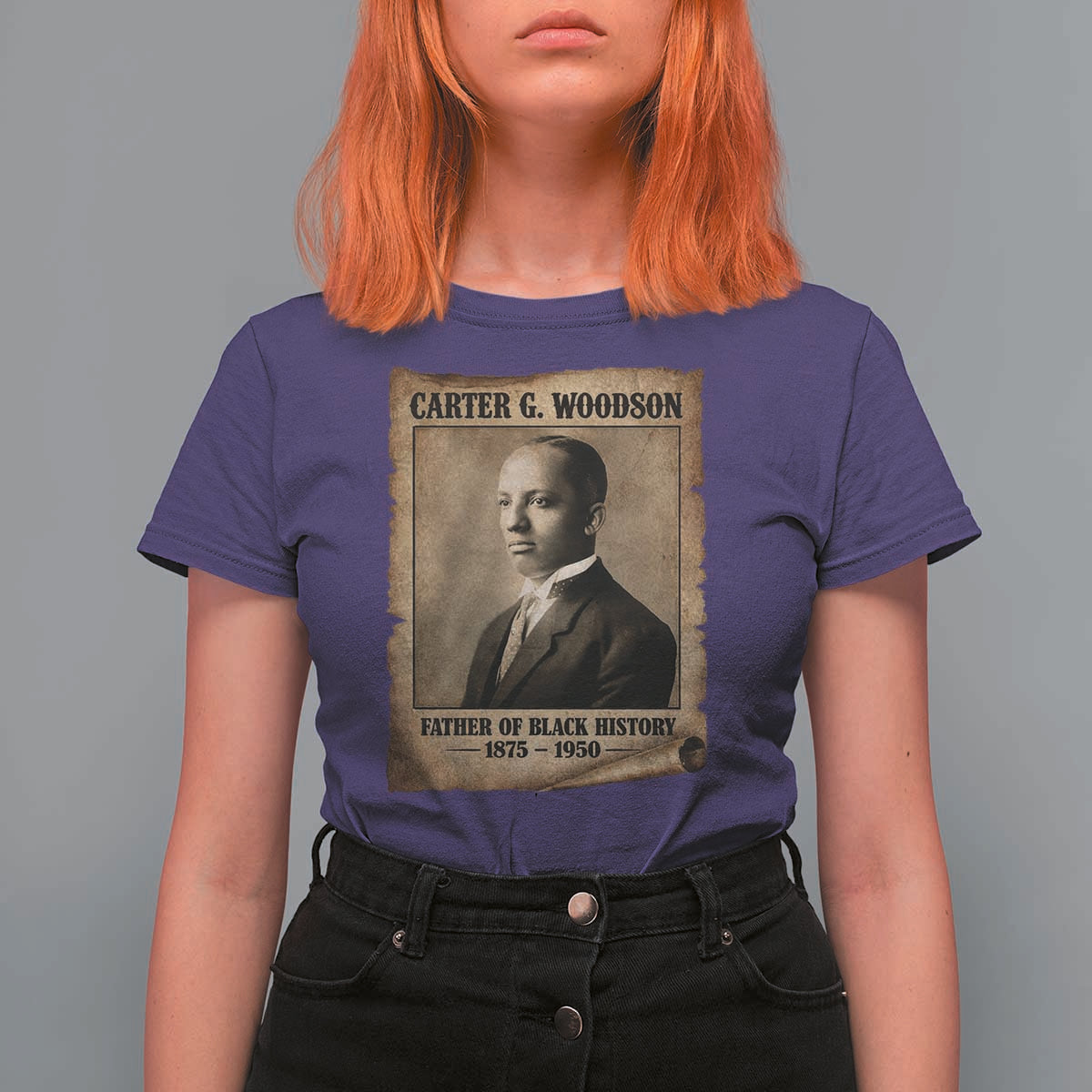 Carter G Woodson T Shirt For Women Father Of Black History Month Old Paper Graphic