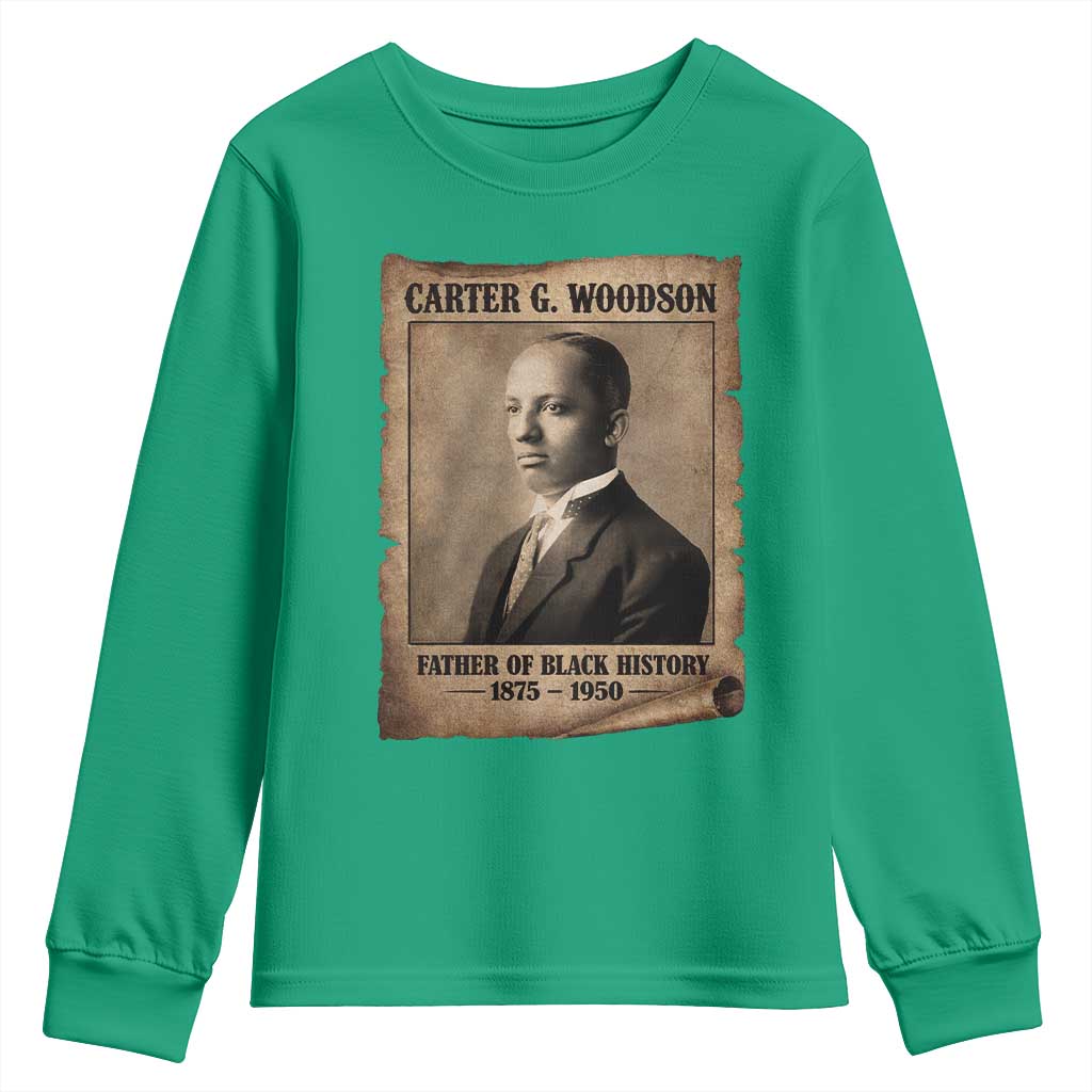 Carter G Woodson Youth Sweatshirt Father Of Black History Month Old Paper Graphic