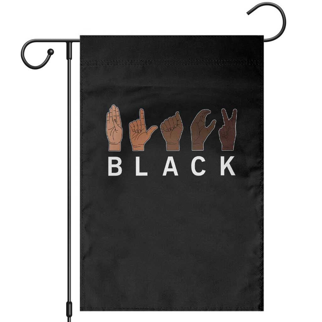 Black Asl Sign Language Hands Signs African American Month Garden Flag