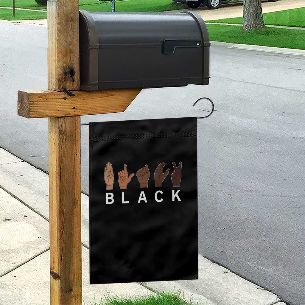 Black Asl Sign Language Hands Signs African American Month Garden Flag