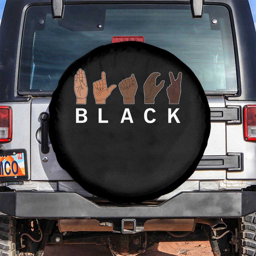 Black Asl Sign Language Hands Signs African American Month Spare Tire Cover