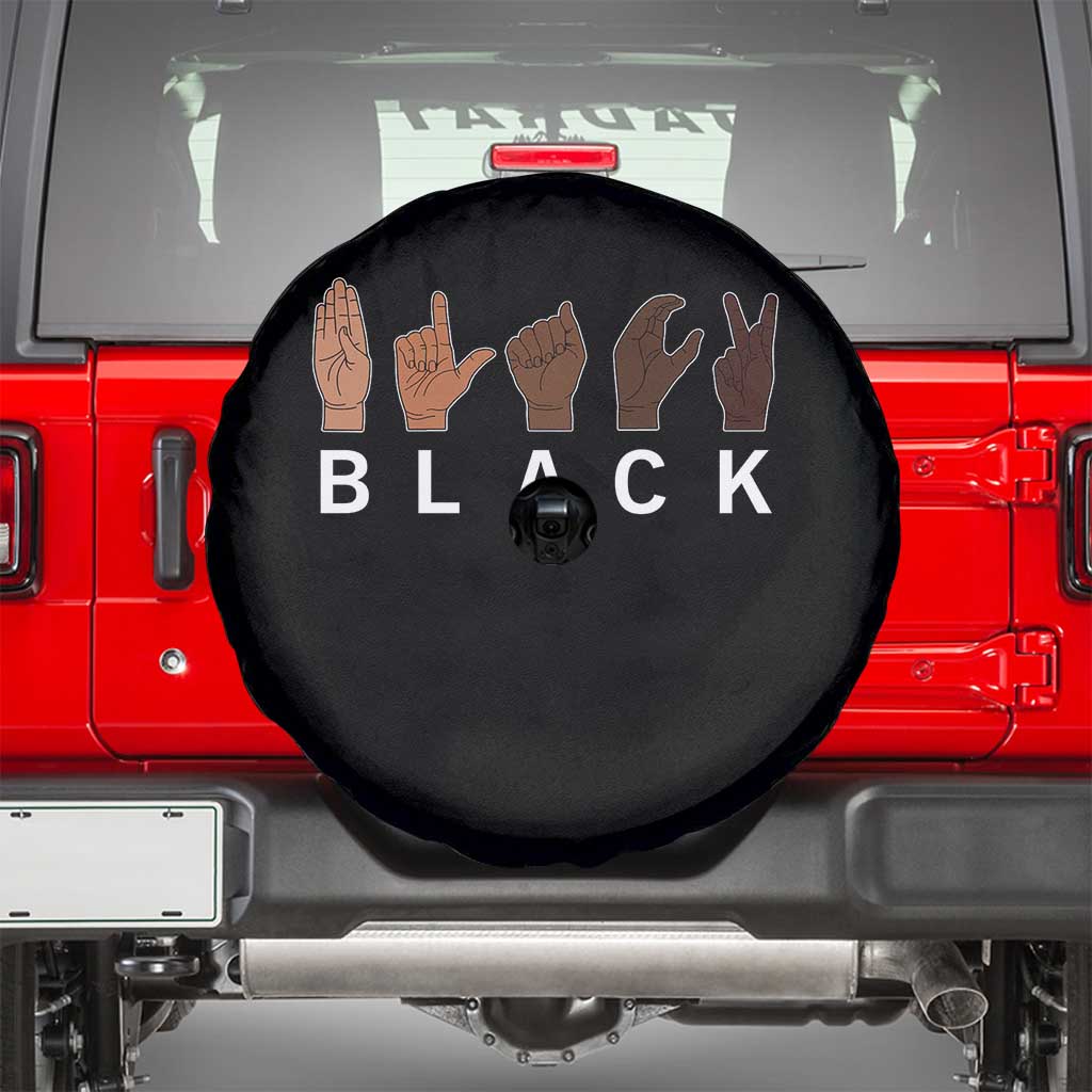 Black Asl Sign Language Hands Signs African American Month Spare Tire Cover