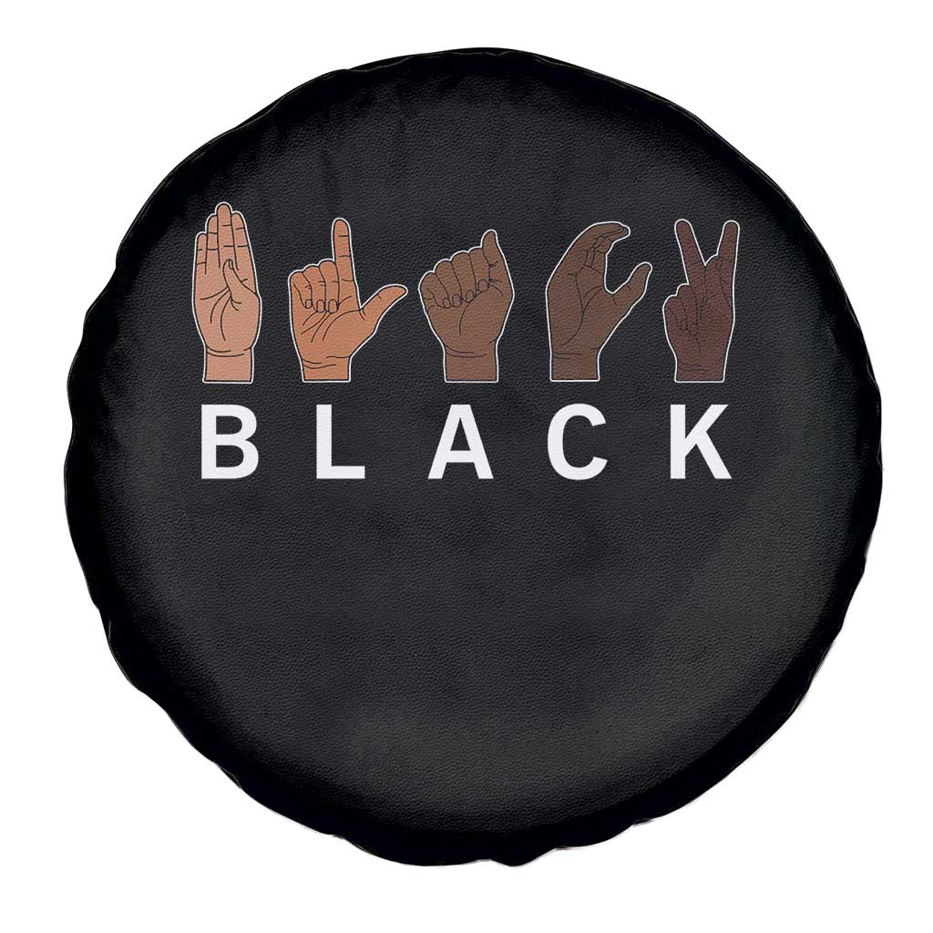 Black Asl Sign Language Hands Signs African American Month Spare Tire Cover